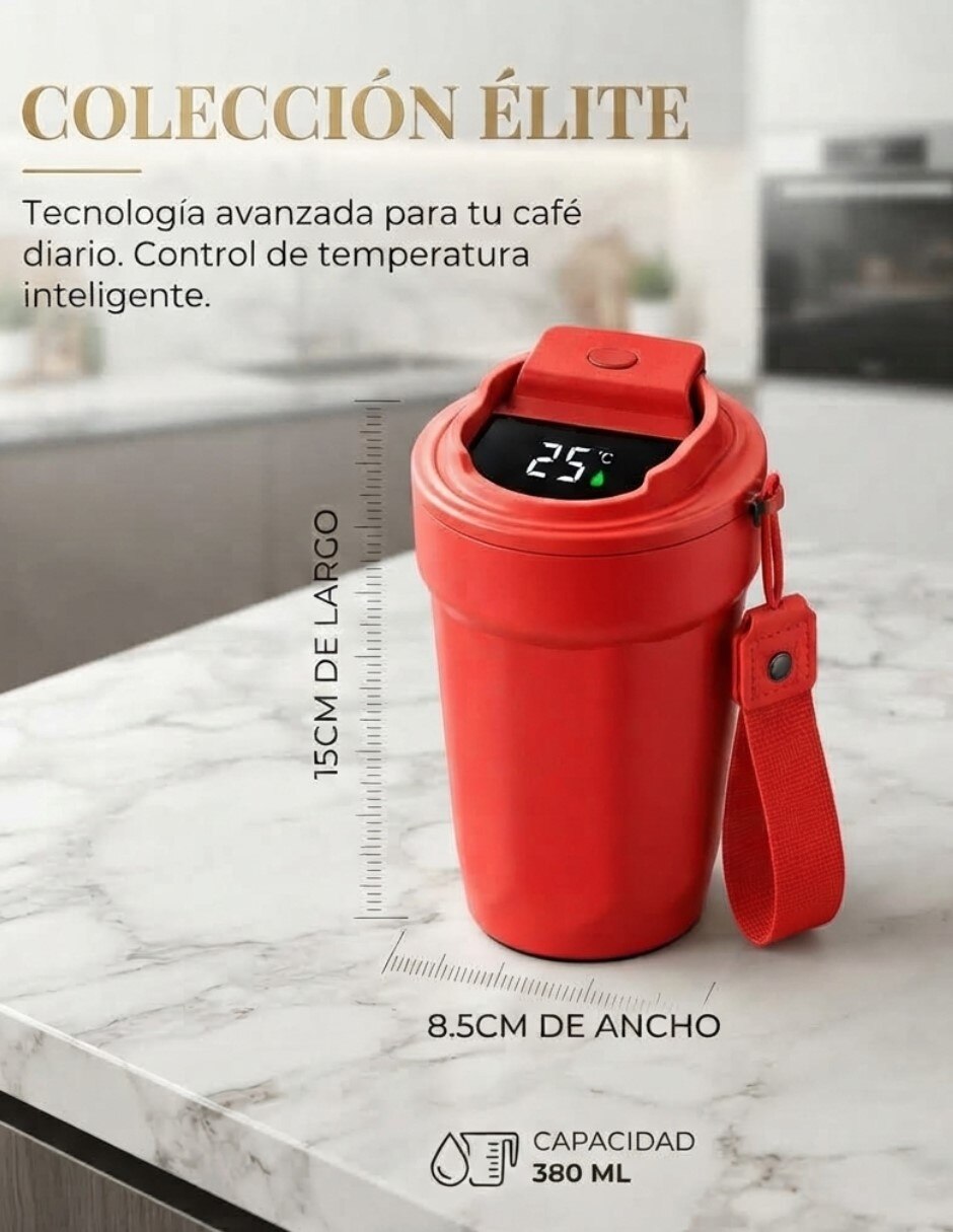 Termo de Acero inoxidable Lector de Temperatura con Pantalla Inteligente con tapa Flip top 8