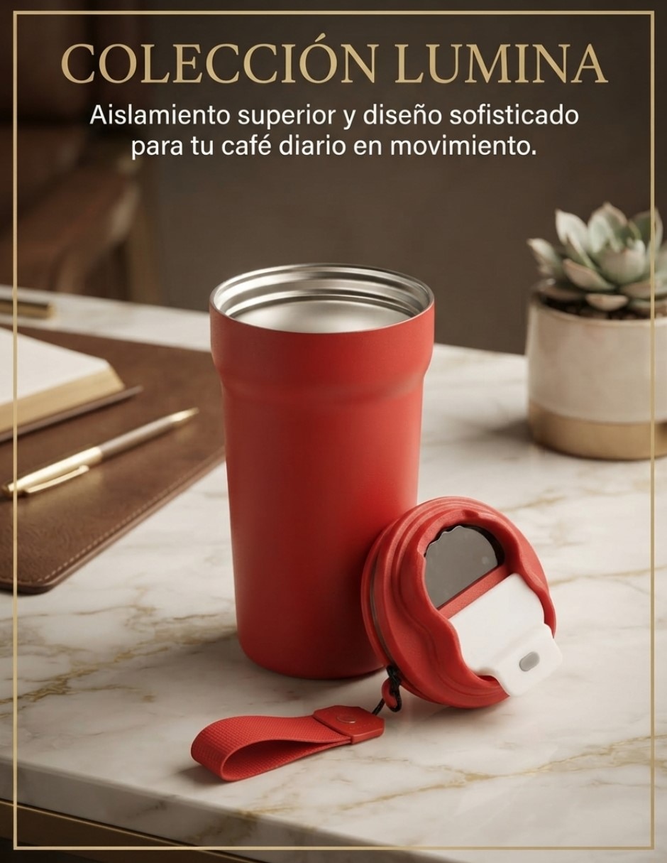 Termo de Acero inoxidable Lector de Temperatura con Pantalla Inteligente con tapa Flip top 3
