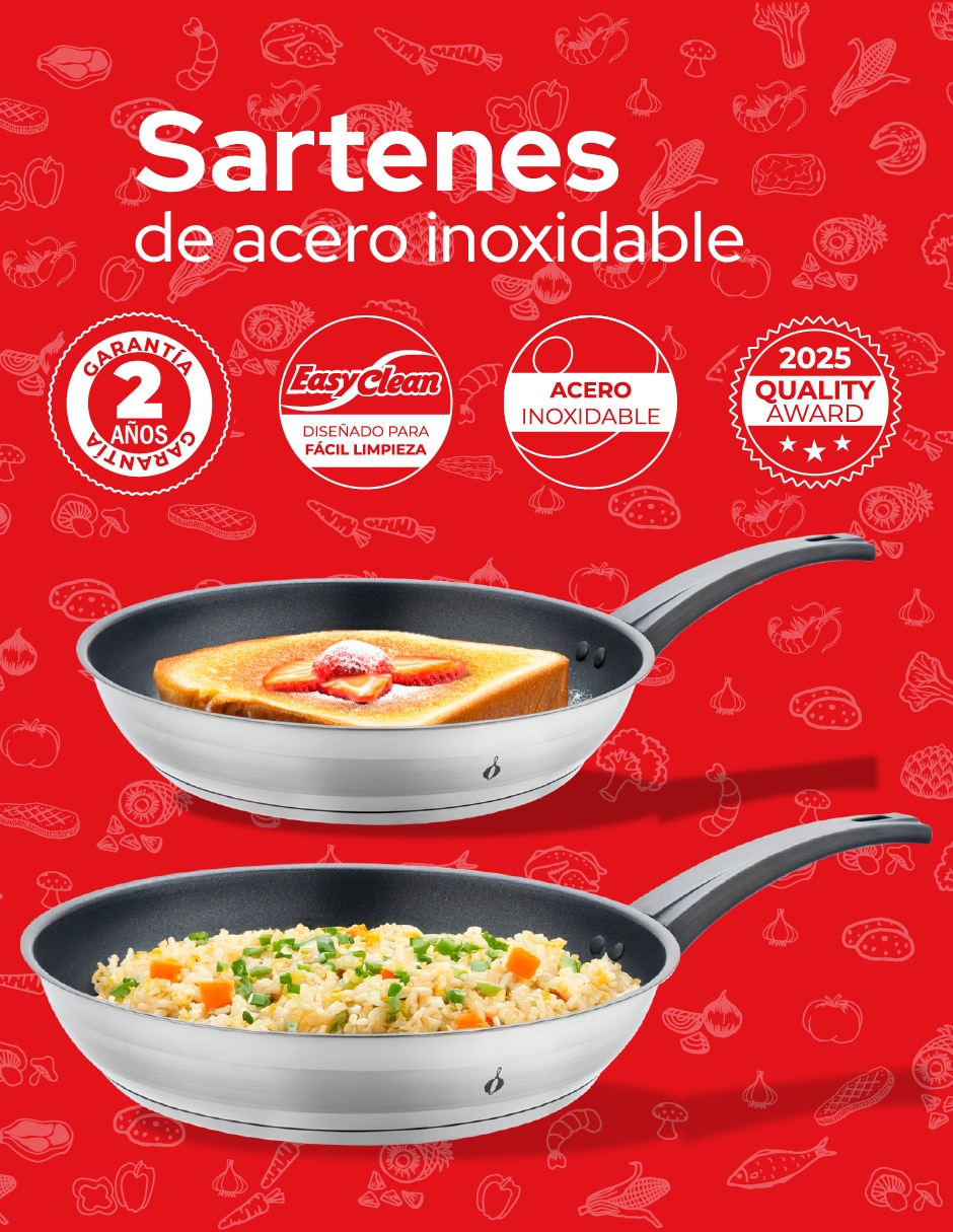 Set de sartenes sin familia de Acero inoxidable 2 piezas 3