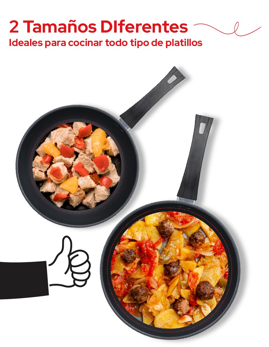 Set de sartenes sin familia de Acero inoxidable 2 piezas 4