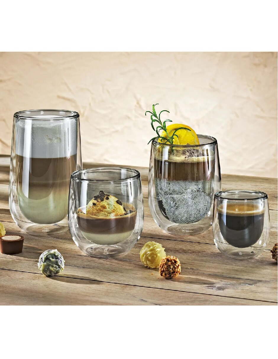 Vaso doble pared Verona de Vidrio borosilicato con 2 piezas piezas 4