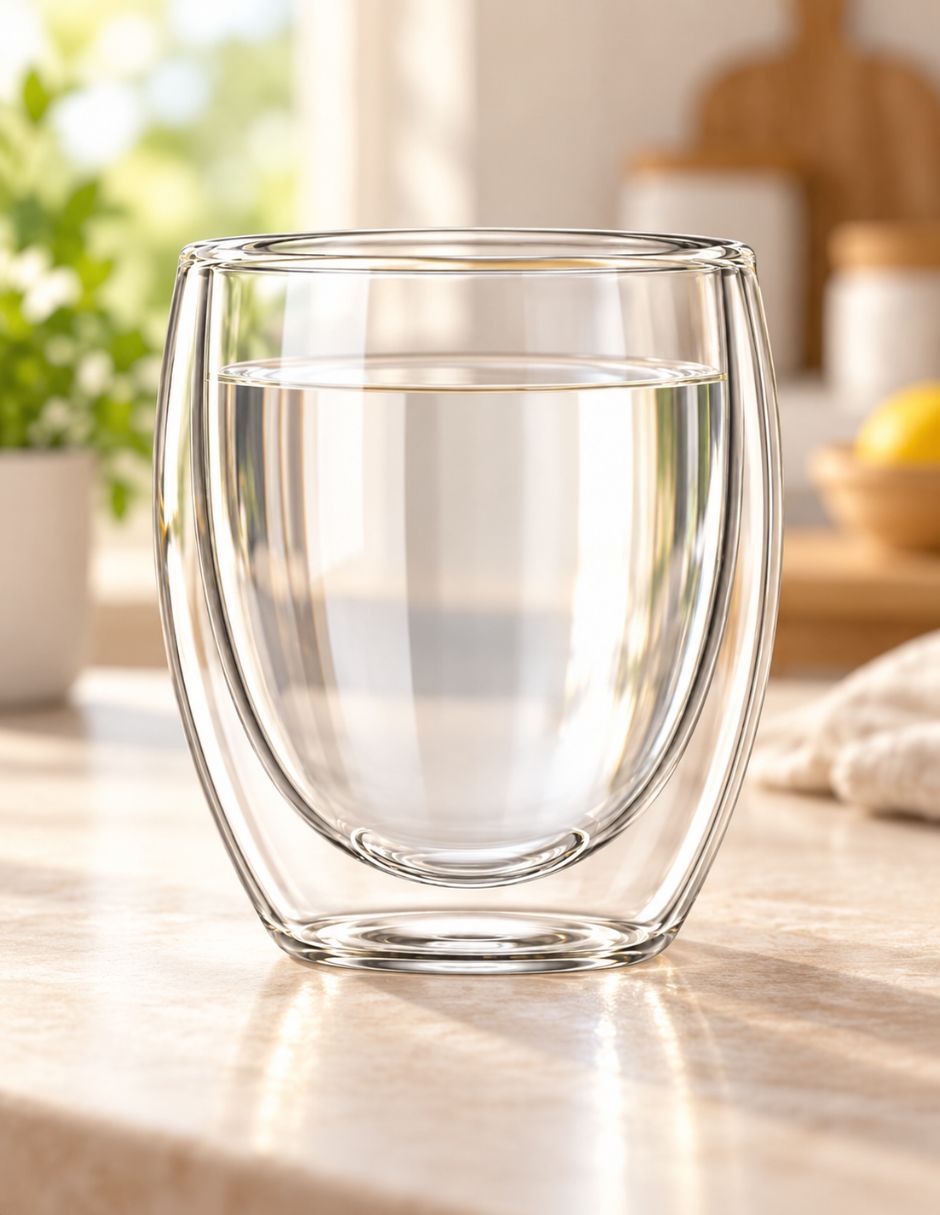 Vaso para agua de vidrio con 4 piezas