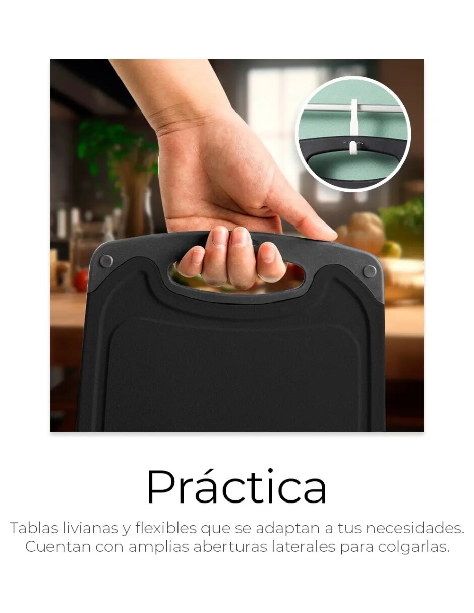 Set tabla para picar de plástico 4