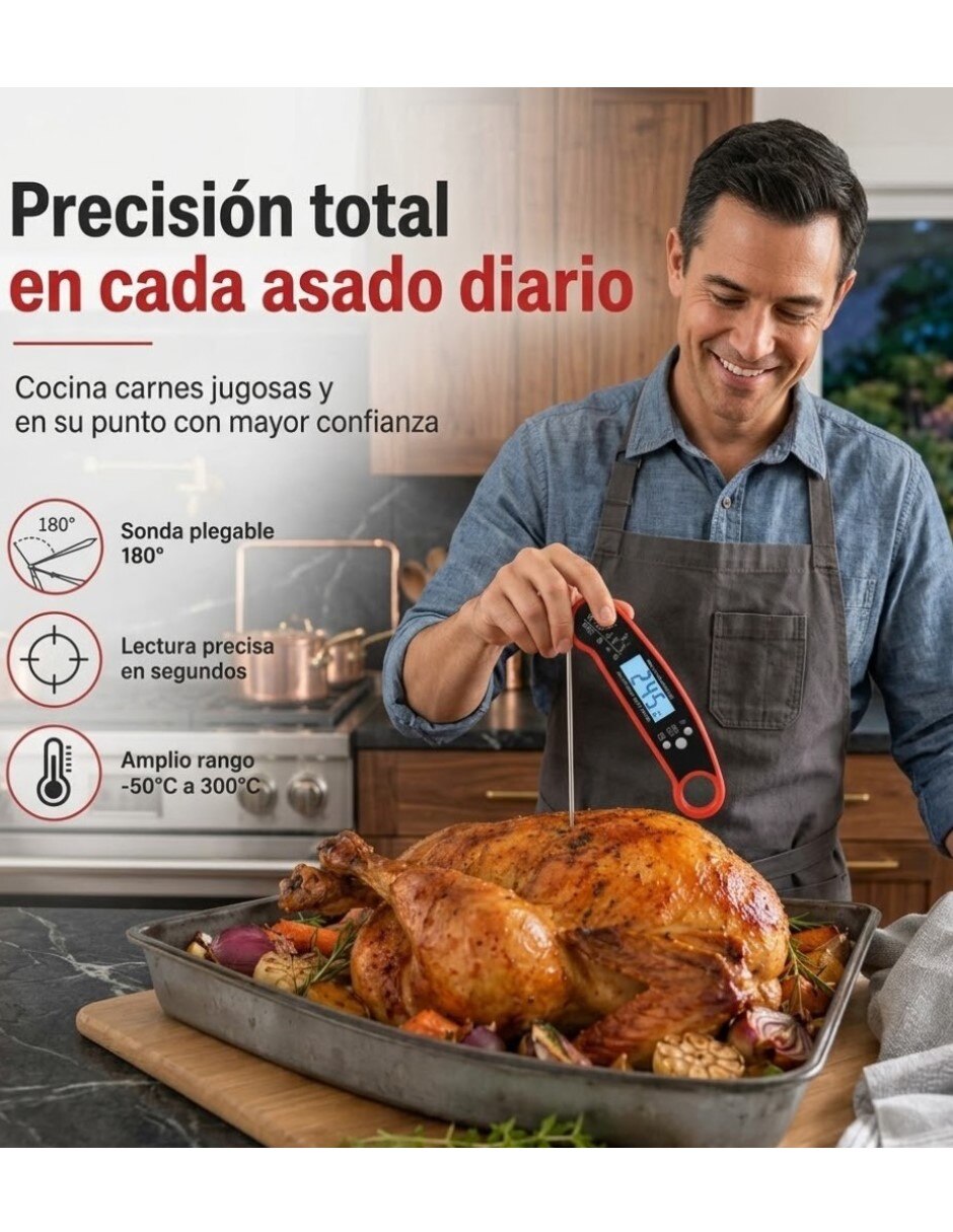 Termómetro digital para cocina lectura instantánea con pantalla digital 4
