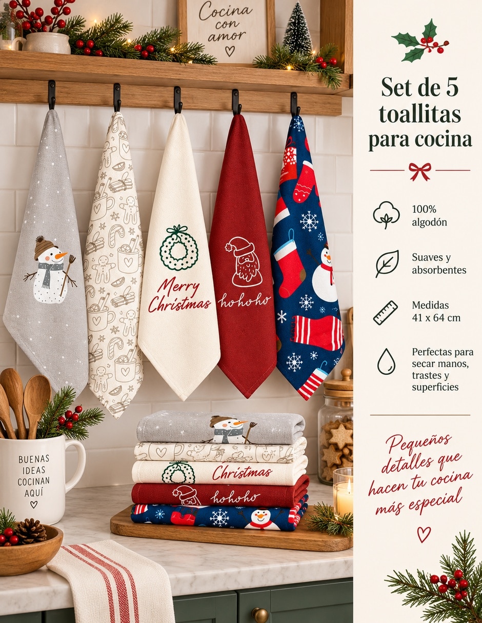 Set toallas cocina 5 piezas 4